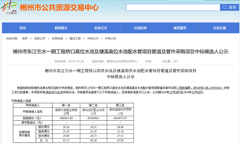 天卓管業(yè)中標項目1